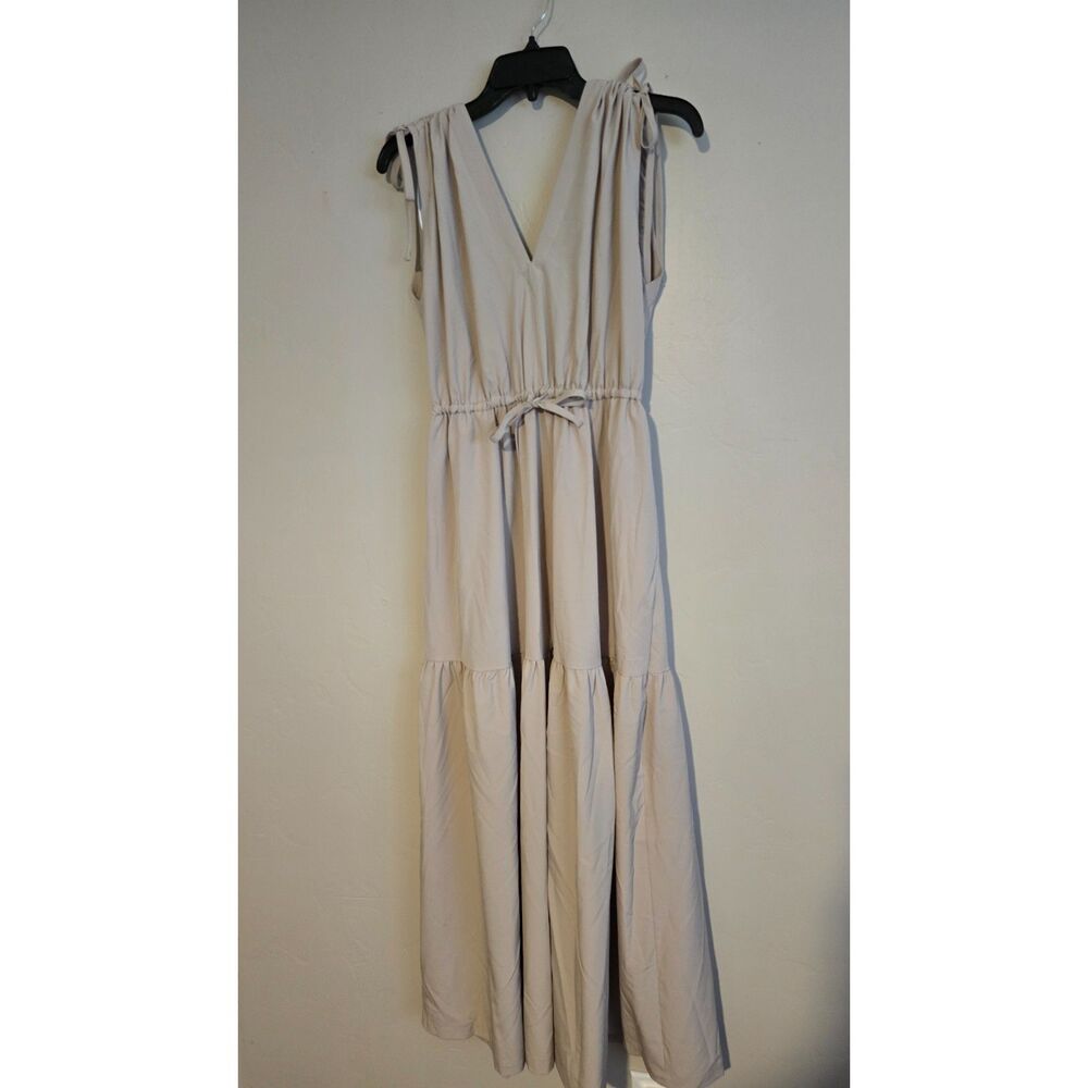 Calvin Klein Commuter Sleeveless Tan Tiered Maxi Dress Size 4 NWTxi Dress - Picture 2 of 6